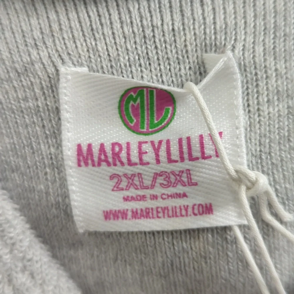 Marley Lilly Terry Cloth Monogrammed Hoodie Size 2XL/3XL - Picture 5 of 5